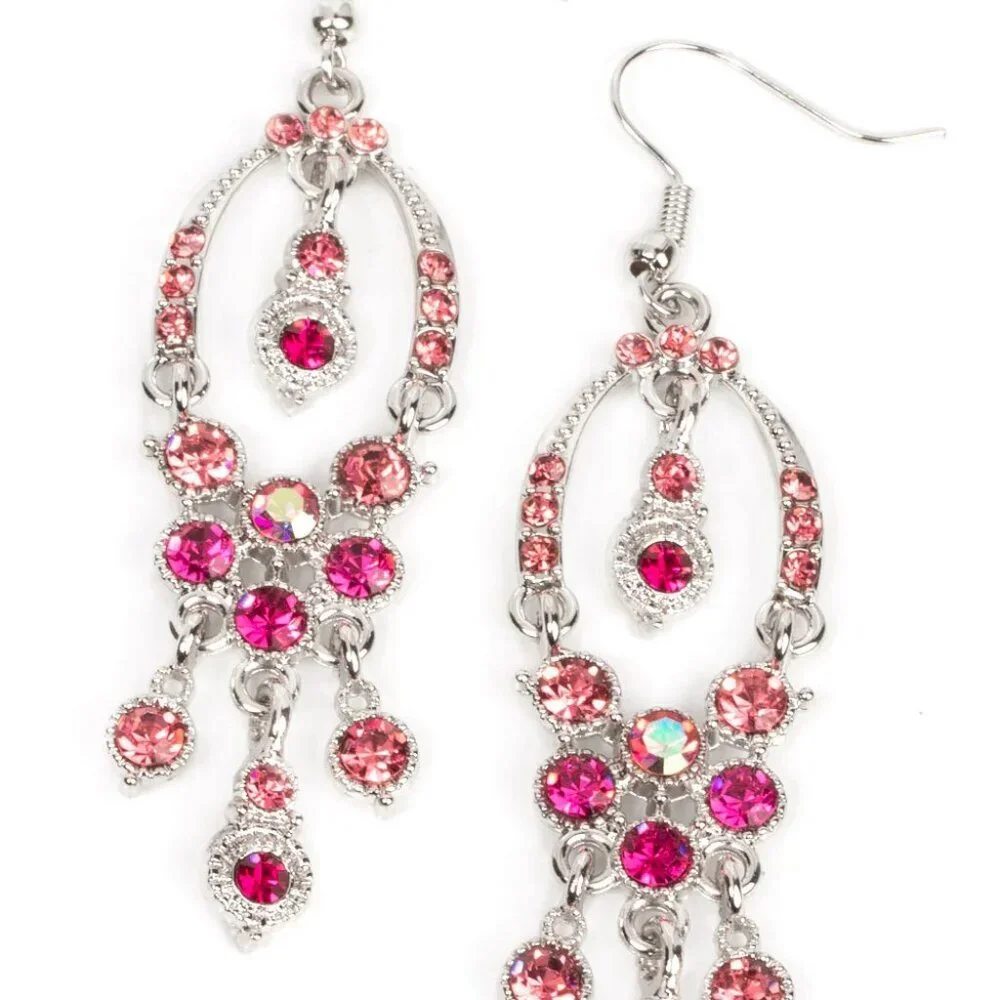 Paparazzi Jewelry Accessories - Sophisticated Starlet - Pink Earrings - Vintage